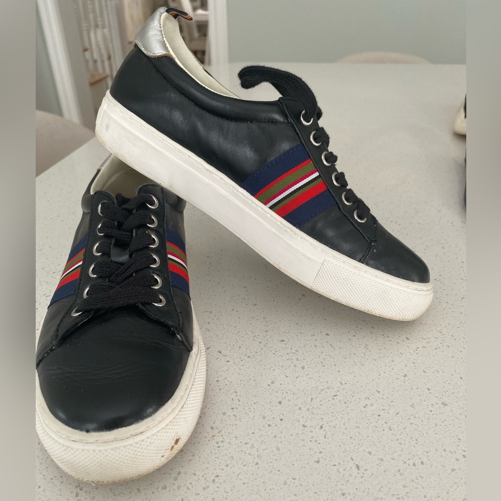 1901 black leather sneakers